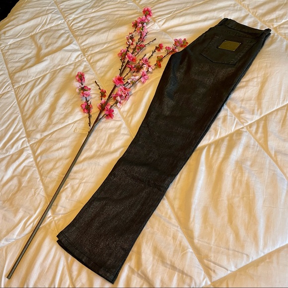 RL*BLACK LABEL Gunmetal Shimmery Crop Jeans - Picture 12 of 12